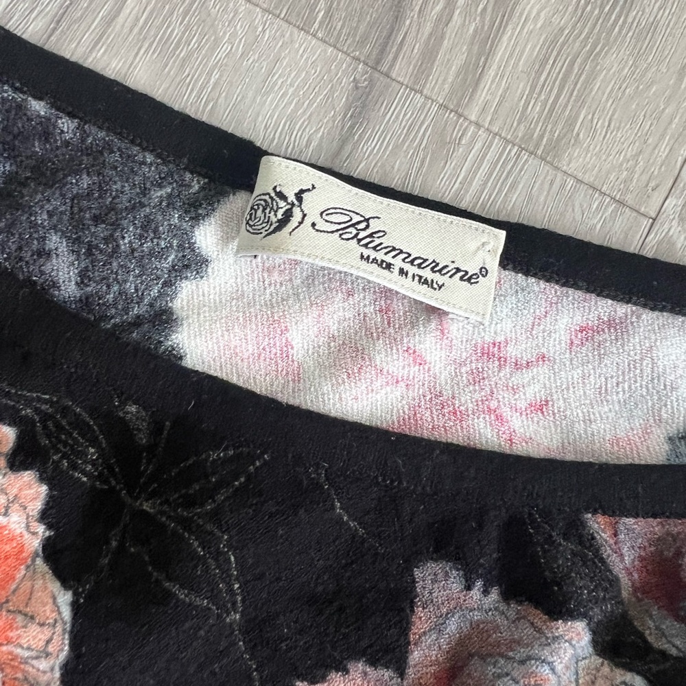 Blumarine One-Shoulder Floral Velvet Top – Size 46 (US M/L) - Picture 3 of 6
